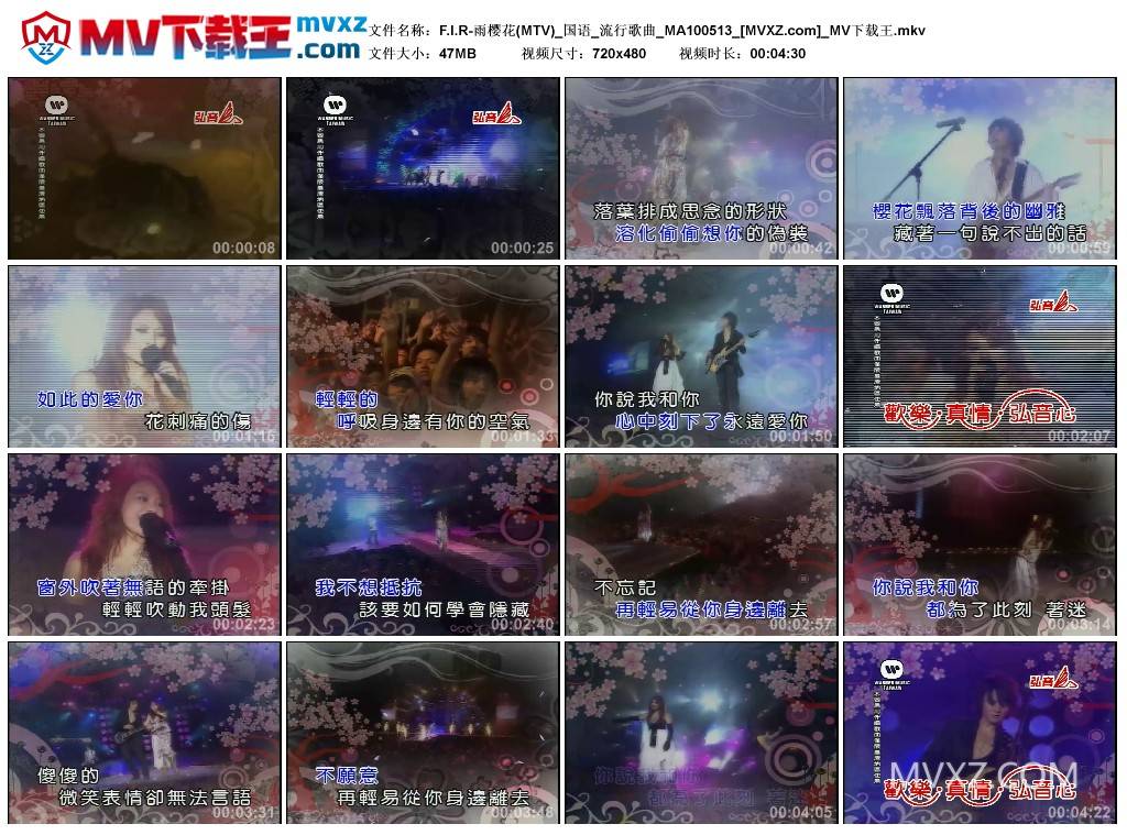 F.I.R-雨樱花(MTV)_国语_流行歌曲_MA100513
